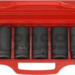 Smūginių ilgų galvučių komplektas 3/4" 6k. (22-38 mm)