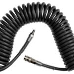 Spiralinė pneumatinė žarna PU su jungtimis, 12x8 mm, 5 m, 12 bar