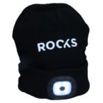 Kepurė su LED žibintu ROOKS, juoda – 80 lm