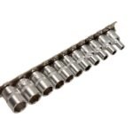 SELTA 1/4" trumpų galvučių komplektas ant laikiklio, 11 vnt.